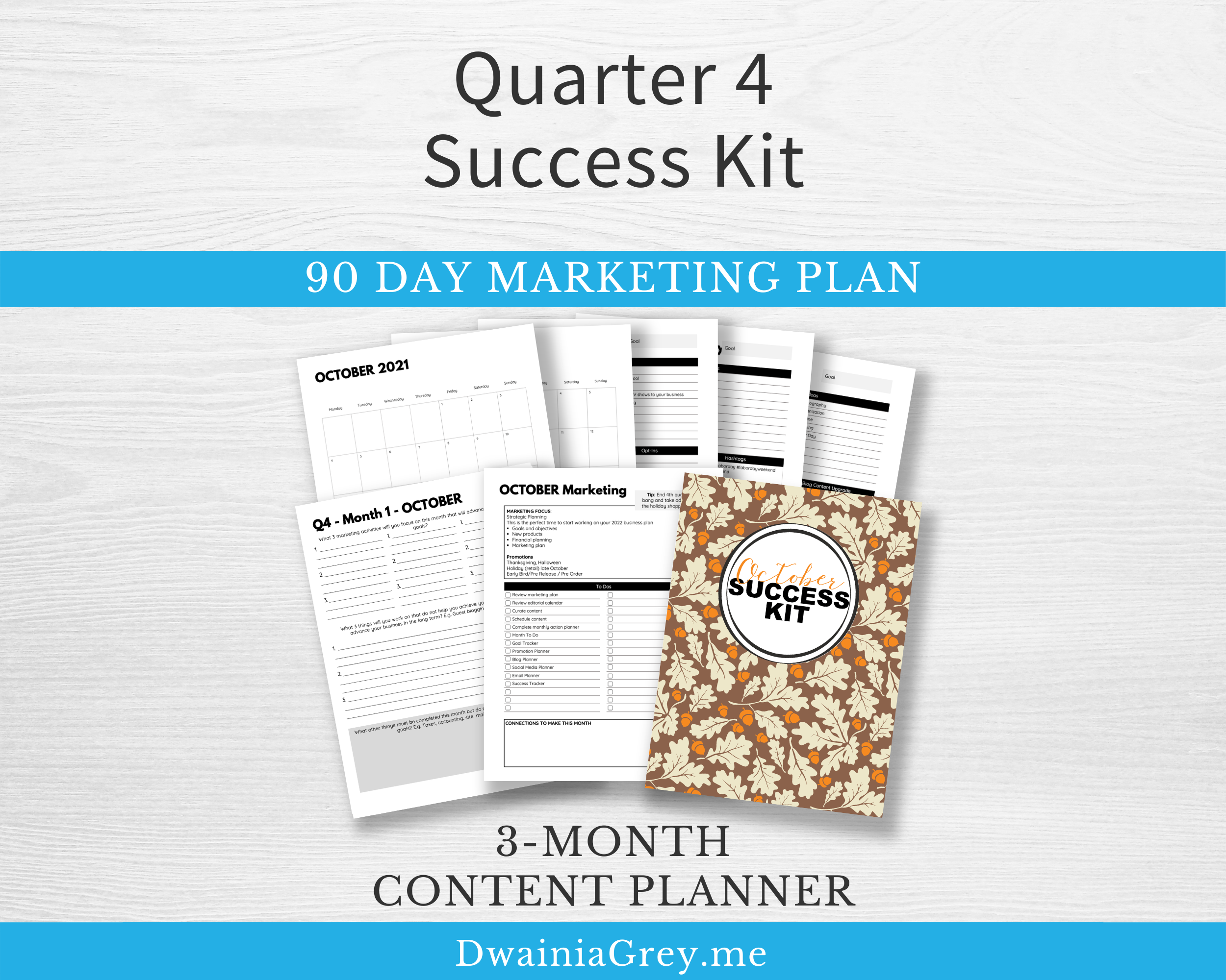 4th Quarter Monthly Planner - October, November, December