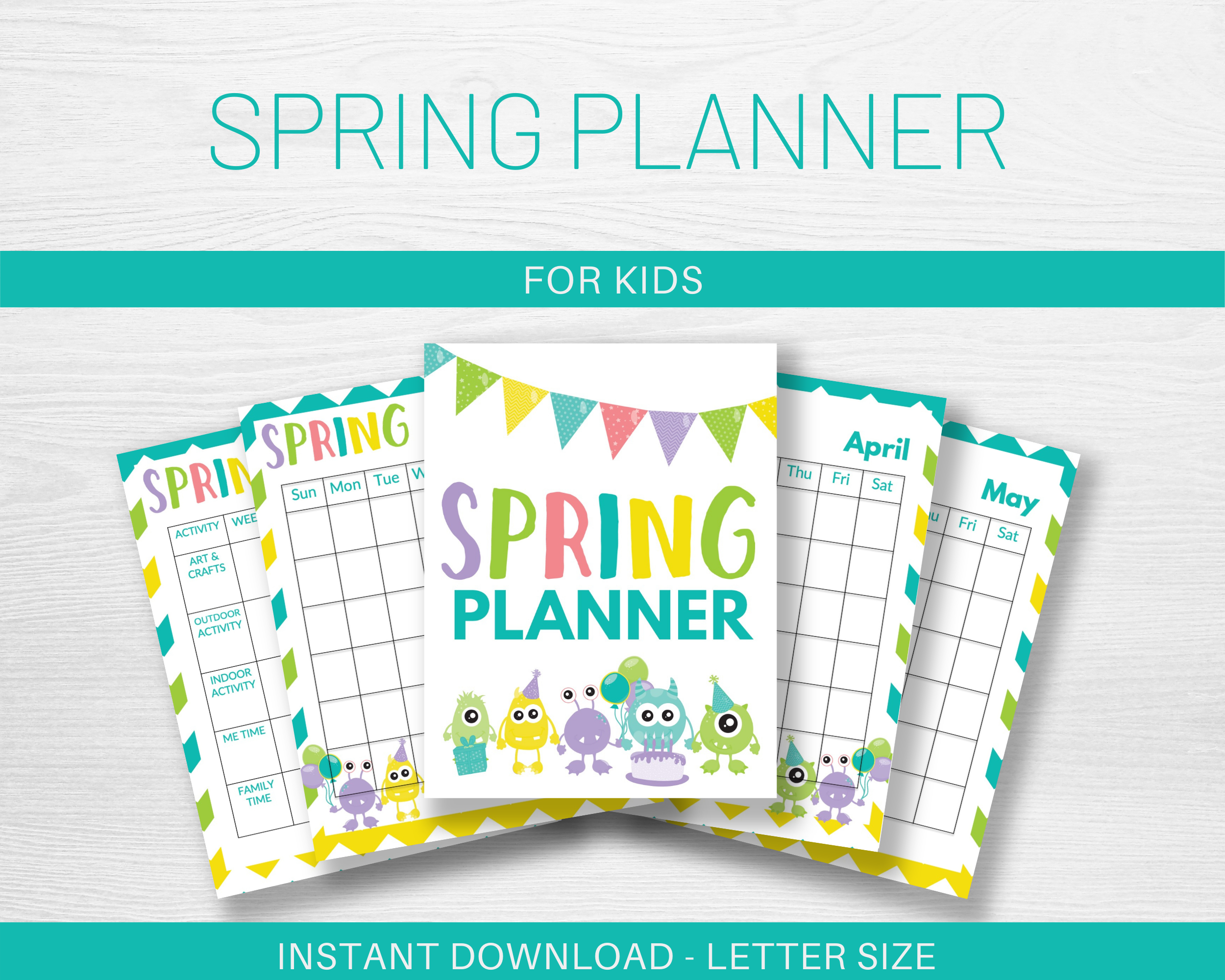 spring planner monster kids 2